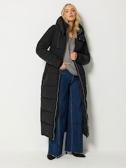 Long Tall Sally Black Padded Maxi Coat - Image 1 of 6