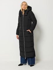 Long Tall Sally Black Padded Maxi Coat - Image 2 of 6