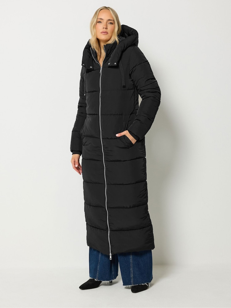 Long Tall Sally Black Padded Maxi Coat - Image 2 of 6 Long Tall Sally Black Padded Maxi Coat - Image 2 of 6