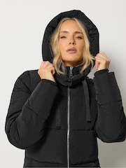 Long Tall Sally Black Padded Maxi Coat - Image 4 of 6