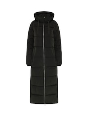 Long Tall Sally Black Padded Maxi Coat - Image 5 of 6