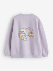 Olivia Rubin Oversized Multi Croissant Graphic Crew Neck Sweat Top - Image 8 of 10