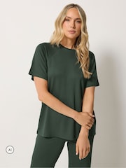 Жасыл - Long Tall Sally Short Sleeve Raglan Loopback T-Shirt - 6суретінің 1 суреті