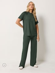 Жасыл - Long Tall Sally Short Sleeve Raglan Loopback T-Shirt - 6суретінің 2 суреті
