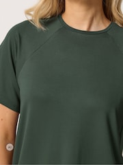 Жасыл - Long Tall Sally Short Sleeve Raglan Loopback T-Shirt - 6суретінің 4 суреті