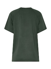 Жасыл - Long Tall Sally Short Sleeve Raglan Loopback T-Shirt - 6суретінің 6 суреті