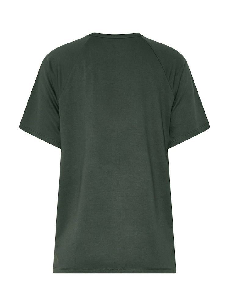 Жасыл - Long Tall Sally Short Sleeve Raglan Loopback T-Shirt - 6суретінің 6 суреті