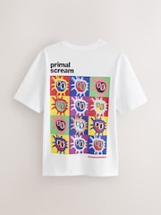 White Primal Scream Regular Fit Band Graphic Print T-Shirt - Image 1 of 4