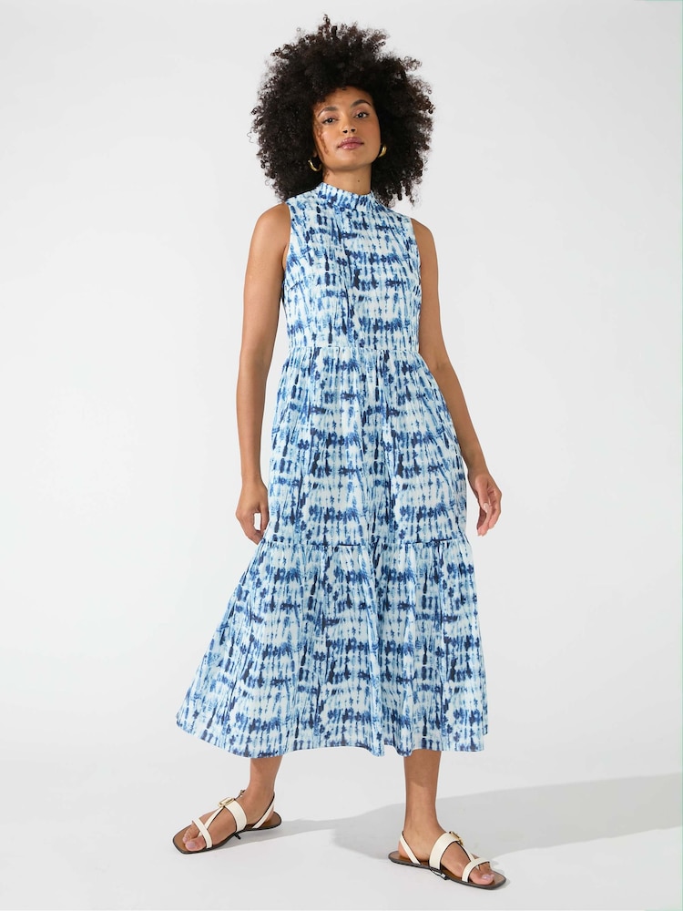 Ro&Zo - Blue Printed Tiered Dress - Image 1 of 7