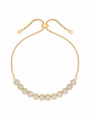 Jon Richard Gold Tone Cubic Zirconia Circle Pave Toggle Bracelet - Image 1 of 2