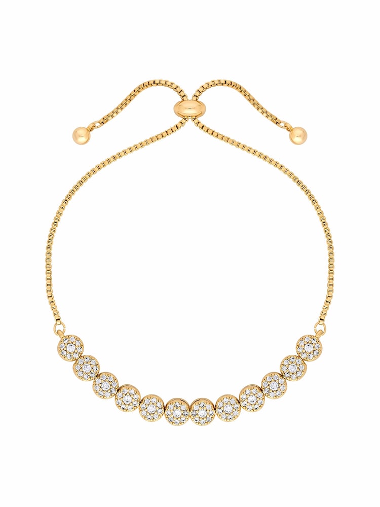 Jon Richard Gold Tone Cubic Zirconia Circle Pave Toggle Bracelet - Image 1 of 2