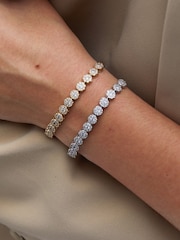 Jon Richard Gold Tone Cubic Zirconia Circle Pave Toggle Bracelet - Image 2 of 2