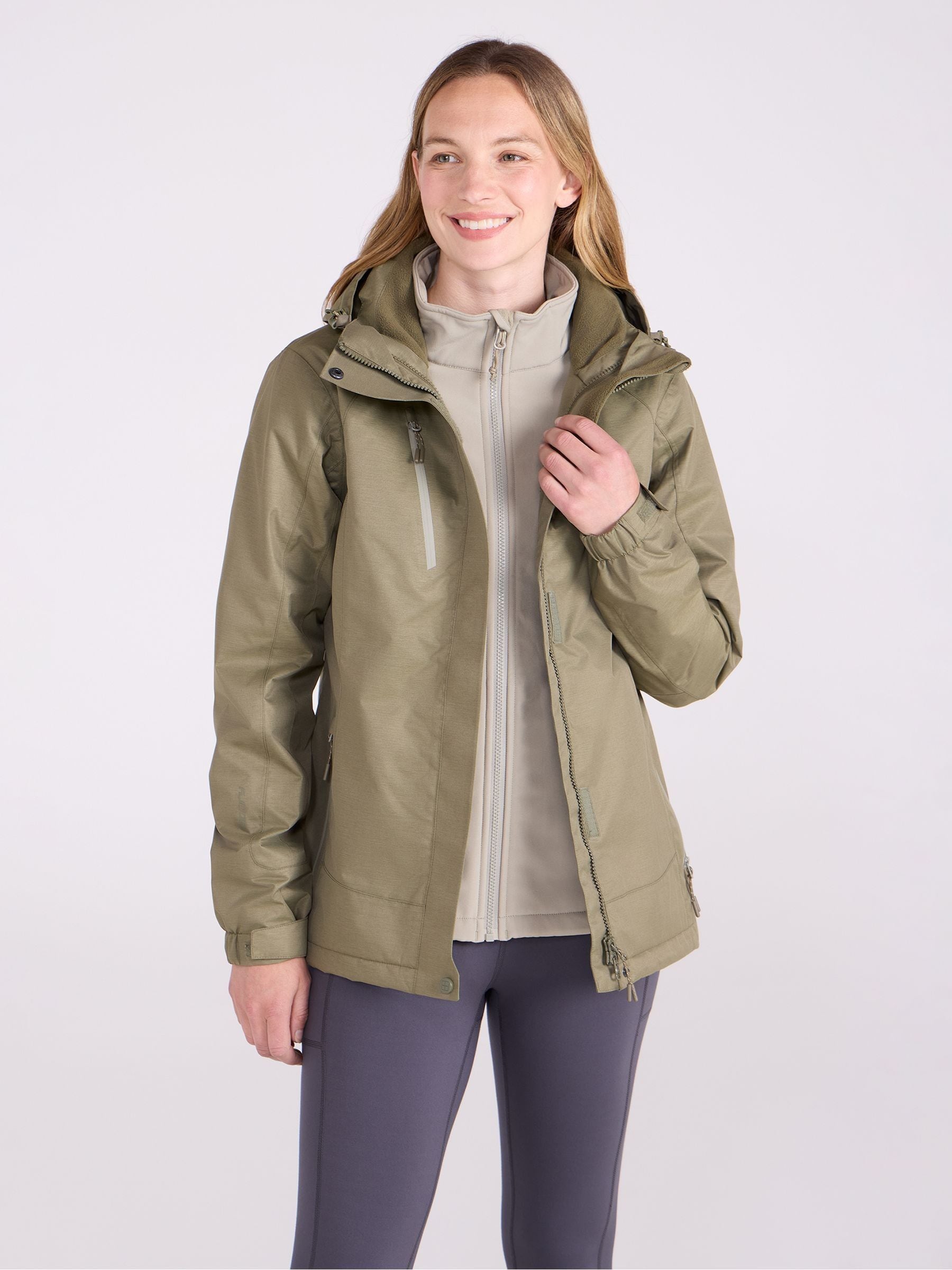Mountain Warehouse Women's Green Bracken Melange Extreme 3-In-1 Waterproof Jacket - Image 3