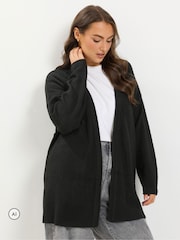 Yours Curve Black Soft Touch Cardigan - Image 1 of 6