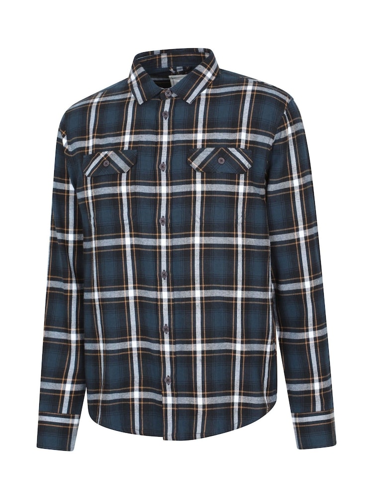 Mountain Warehouse Blue Trace Flannel Long Sleeve Shirt - Image 2 of 5 Mountain Warehouse Blue Trace Flannel Long Sleeve Shirt - Image 2 of 5