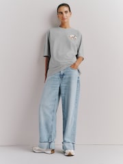 Olivia Rubin Grey Oversized Pastry Graphic T-Shirt - Image 4 of 9
