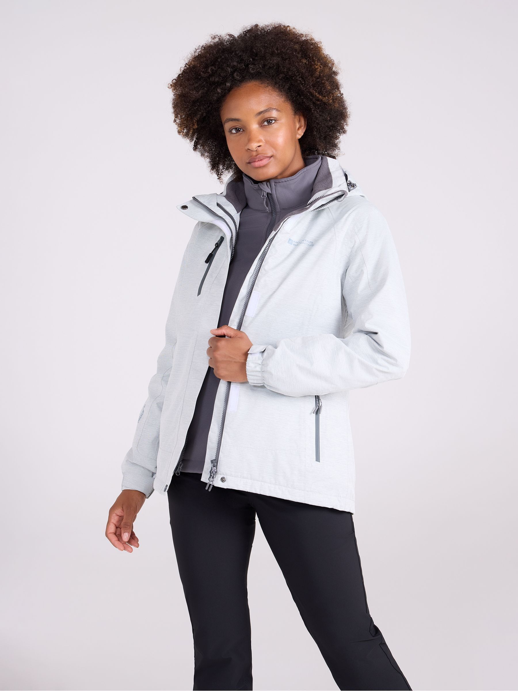 Mountain Warehouse Women's White Bracken Melange Extreme 3-In-1 Waterproof Jacket - Image 1