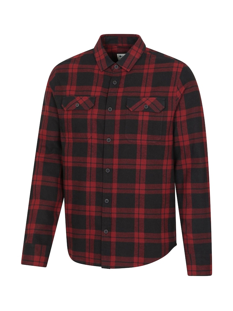 Mountain Warehouse Red Trace Flannel Long Sleeve Shirt - Image 2 of 4 Mountain Warehouse Red Trace Flannel Long Sleeve Shirt - Image 2 of 4