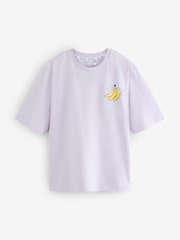 Olivia Rubin Lilac Purple Oversized Banana Graphic T-Shirt - Image 1 of 4