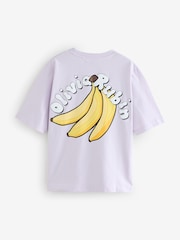 Olivia Rubin Lilac Purple Oversized Banana Graphic T-Shirt - Image 2 of 4