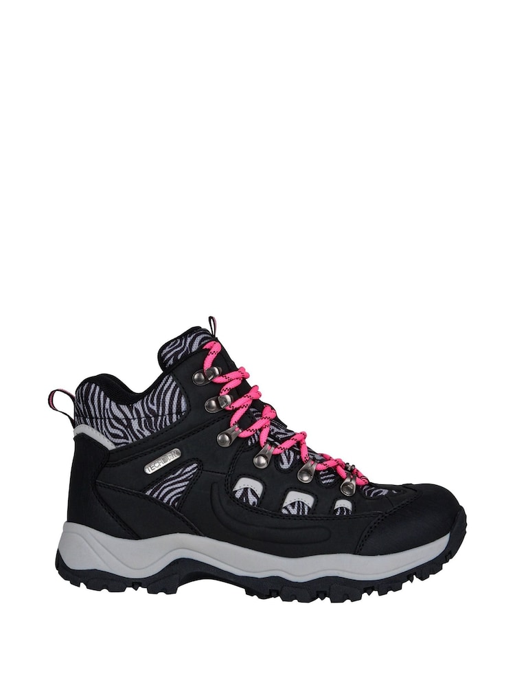Mountain Warehouse Black Zebra Print Adventurer Printed Waterproof Boots - Image 1 of 6 Mountain Warehouse Black Zebra Print Adventurer Printed Waterproof Boots - Image 1 of 6