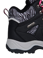 Mountain Warehouse Black Zebra Print Adventurer Printed Waterproof Boots - Image 5 of 6