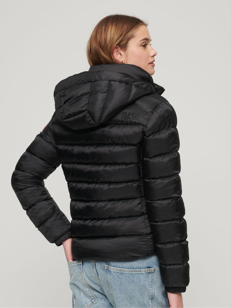 Superdry Black Hooded Fuji Padded Jacket - Image 2 of 3