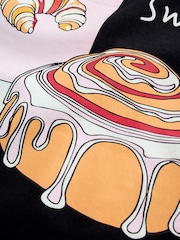 Olivia Rubin Oversized Coffee & Sweet Treat Graphic Black T-Shirt - Image 9 of 10