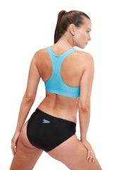 Speedo Black Womens Colourblock Splice Swimsuit 2 Piece - Image 4 of 14