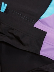 Speedo Black Womens Colourblock Splice Swimsuit 2 Piece - Image 7 of 14
