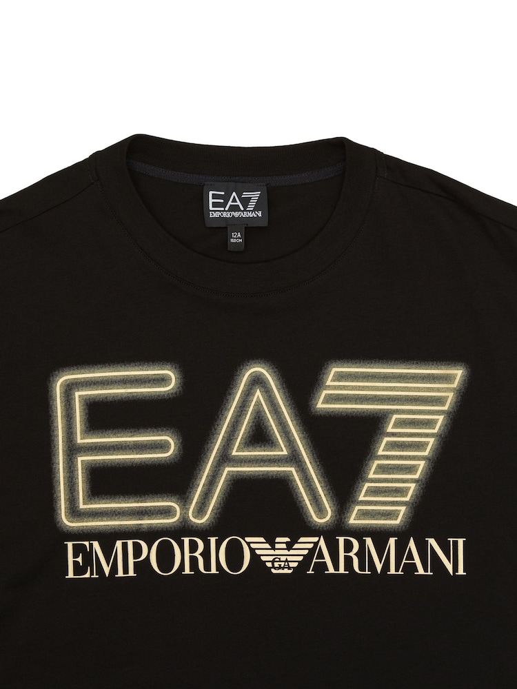 Emporio Armani EA7 Boys Logo Series Black T-Shirt - Image 3 of 3