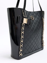 River Island Black Girls Embossed Bow Shopper - Image 4 of 4