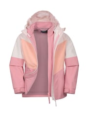 Mountain Warehouse Pink/Peach Lightning II 3 in 1 Waterproof Jacket - Image 1 of 6