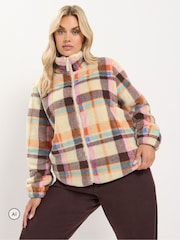 Yours Curve Cream Zip Through Fleece - Image 1 of 7