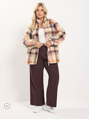 Yours Curve Cream Zip Through Fleece - Image 3 of 7