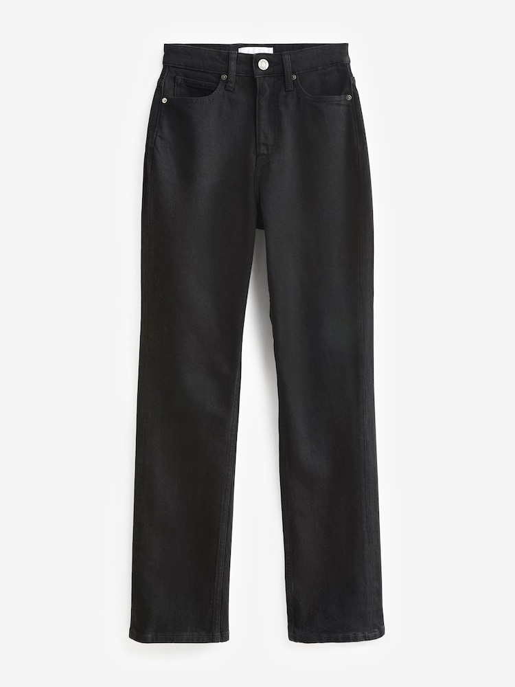 Calvin Klein High Rise Straight Black Jeans - Image 2 of 2 Calvin Klein High Rise Straight Black Jeans - Image 2 of 2