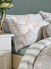 Laura Ashley Set of 2 Duck Egg Blue 220 Thread Count Belvedere 100% Cotton Pillowcases - Image 1 of 3