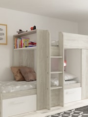Trasman Grey Kids Barca Bunkbed With Storage Drawers And Wardrobe - Image 4 of 5