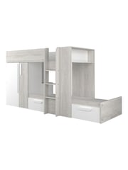 Trasman Grey Kids Barca Bunkbed With Storage Drawers And Wardrobe - Image 5 of 5
