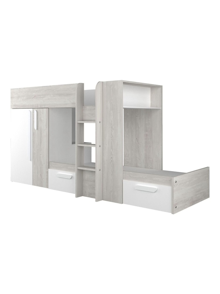 Trasman Grey Kids Barca Bunkbed With Storage Drawers And Wardrobe - Image 5 of 5