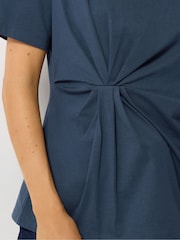 Long Tall Sally Blue Twist Front Cotton T-Shirt - Image 4 of 6