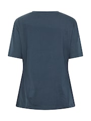 Long Tall Sally Blue Twist Front Cotton T-Shirt - Image 6 of 6