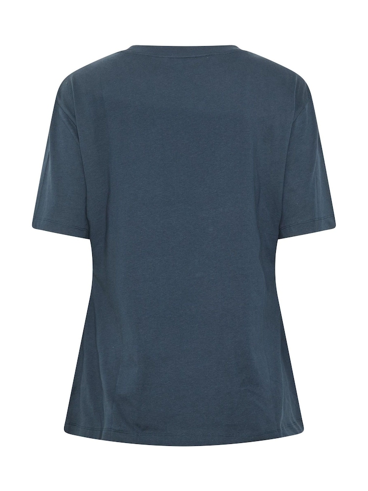 Long Tall Sally Blue Twist Front Cotton T-Shirt - Image 6 of 6 Long Tall Sally Blue Twist Front Cotton T-Shirt - Image 6 of 6