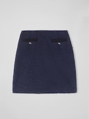 LK Bennett Blue Charlee Cotton Blend Tweed Skirt - Image 3 of 3