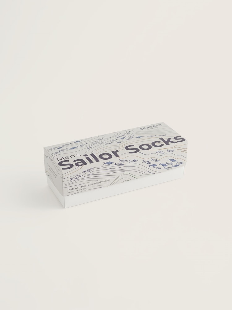 Seasalt Cornwall Blue Gift Box of 7 Sailor Socks Creatures - Image 3 of 3