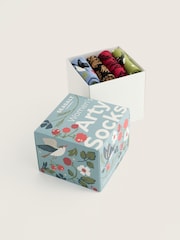 Seasalt Cornwall Natural Gift Box of 4 Arty Birds Socks - Image 3 of 3
