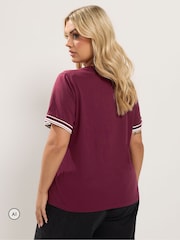 Yours Curve Red Varsity Bouclé T-Shirt - Image 3 of 6