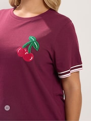 Yours Curve Red Varsity Bouclé T-Shirt - Image 4 of 6
