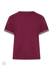 Yours Curve Red Varsity Bouclé T-Shirt - Image 6 of 6