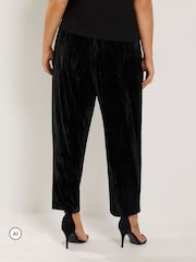Yours Curve Velvet Barrel Trousers - 6суретінің 3 суреті